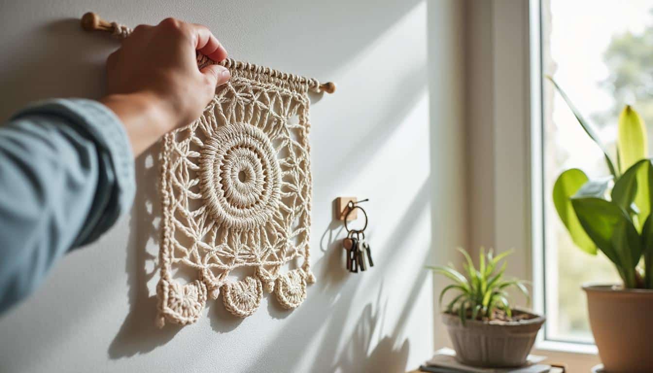 Accroche murale avec crochet repositionnable pratique : fixation sans perçage