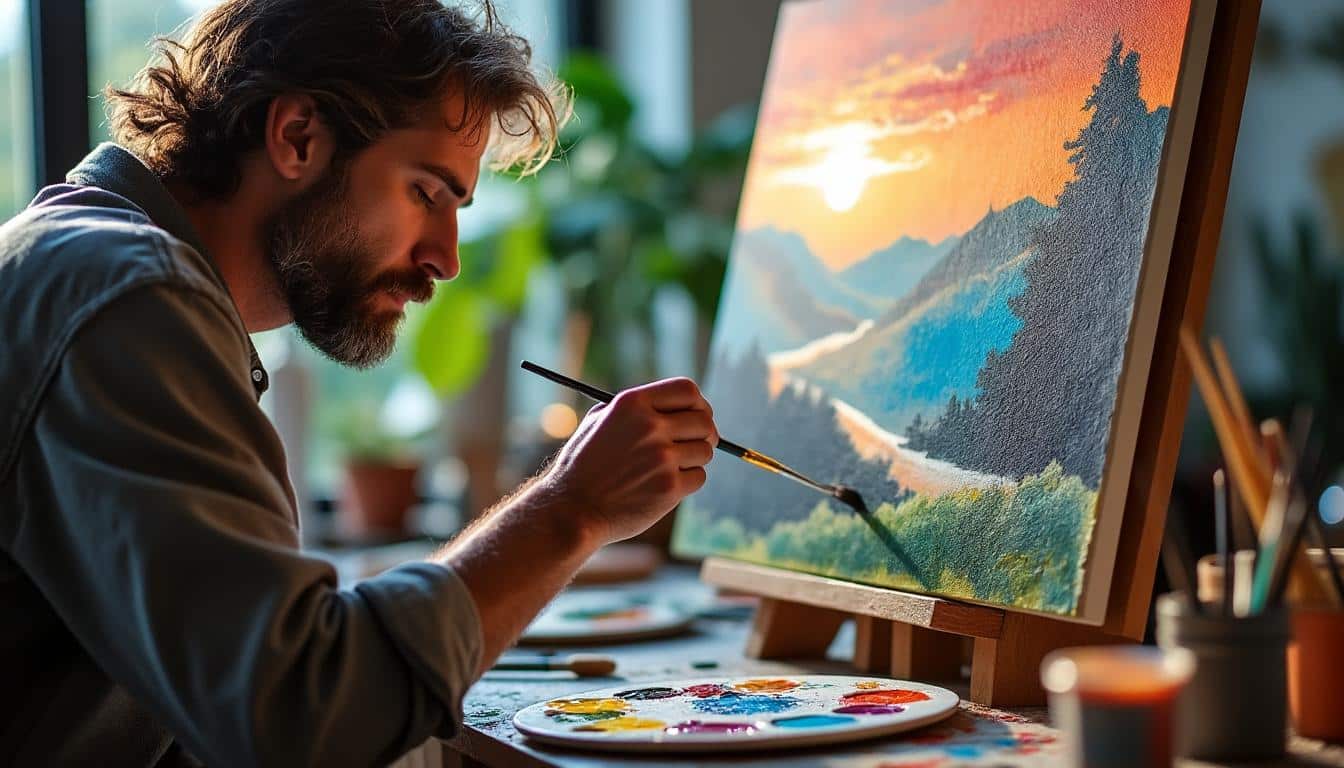 Peinture acrylique sur toile format carré : guide complet et astuces