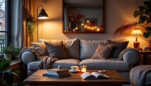 Idées pour intégrer un gradateur au plafond dans un salon cosy